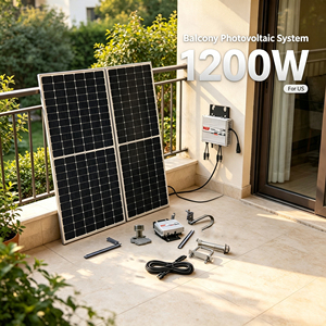 Kit de Sistema Solar para Balcón de <span class=keywords><strong>1200W</strong></span> con Control por Aplicación Inteligente y <span class=keywords><strong>Microinversor</strong></span> MPPT para Uso en Balcón de Apartamento y Jardín - Product Image 1