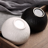 Bol à riz en céramique de style japonais simple et luxueux noir et blanc, cuillère à soupe, vaisselle de table, bol à lamens, produit transfrontalier de Chine