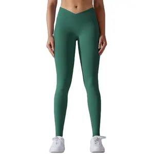 Ginásio Jogging Atlético Yoga Activewear Longa v linha na frente treino xxl leggings Mulheres Fitness Yoga Roupas roupa de linho