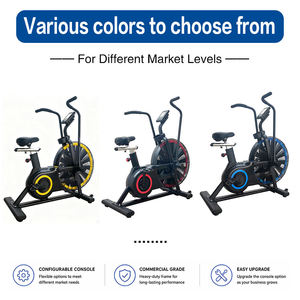 Bicicleta estática de aire para ejercicio cardiovascular disponible en rojo, azul y amarillo para gimnasio en casa o estudio. - Product Image 1