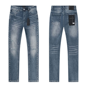 <span class=keywords><strong>Jeans</strong></span> <span class=keywords><strong>Skinny</strong></span> da <span class=keywords><strong>Uomo</strong></span> TOP RT, Design alla Moda, Denim Stonewashed con Decorazioni a Strappi - Product Image 3