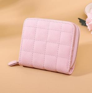 Portefeuille mini zippé pour femme, petit sac à main en cuir PU avec fermeture à rabat, doublure en polyester, motif logo, pour filles - Product Image 5