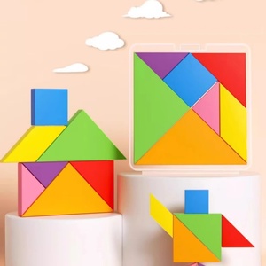 Rompecabezas de madera con formas y patrones, bloques de tangram, juguetes educativos para la primera infancia, material didáctico intelectual - Product Image 1