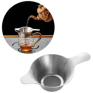 Filtro de kungfu para chá, filtro de malha fina de aço inoxidável para chá e café, acessórios de cozinha, filtro de funil para chá e café