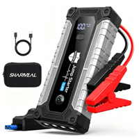 SHARMEAL OEM&ODM Démarreur de Batterie Portable 12V, Batterie Externe, Chargeur de Batterie de Voiture