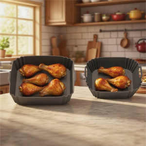 Molde cuadrado de silicona para freidora de aire Ninja, revestimiento cerámico de calidad alimentaria, fácil de limpiar - Product Image 4