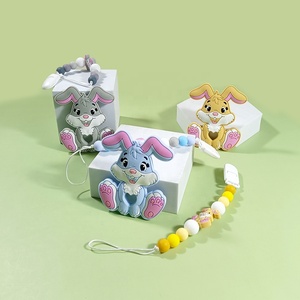 Clip de cadena de chupete de silicona sin BPA, juguete de dentición para bebé, soporte de chupete de fruta bonita, Clip de mordedor de silicona ficticio - Product Image 1