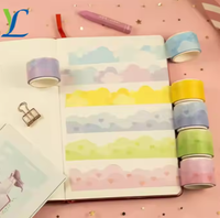 Set pita Washi perempuan lucu cetak kustom bentuk berbeda tahan air perekat akrilik meleleh panas satu sisi