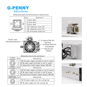 แกนมอเตอร์ G-Penny <span class=keywords><strong>1</strong></span>.5KW/2.2kw ISO20 ATC แบบเปลี่ยนหัวเครื่องมืออัตโนมัติ 220v ระบายความร้อนด้วยอากาศ แทนแบบ 2.2kw ATC GDZ สำหรับงานไม้ - Product Image 5