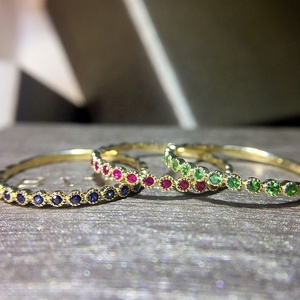 Tùy Chỉnh 18K Rắn Vàng Sapphire <span class=keywords><strong>Ruby</strong></span> Tsavorite Nhẫn Đá Quý Nhẫn 2019 - Product Image 4