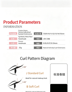Plateaux d'extensions de cils classiques en gros, courbure J, en vison 5D, pour volume individuel, et faux cils naturels 3D - Product Image 3