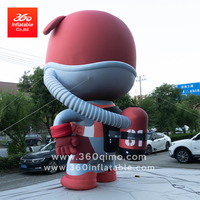 Grand astronaute cochon rouge personnalisé géant publicitaire gonflable pour les promotions en plein air gonflable de dessin animé