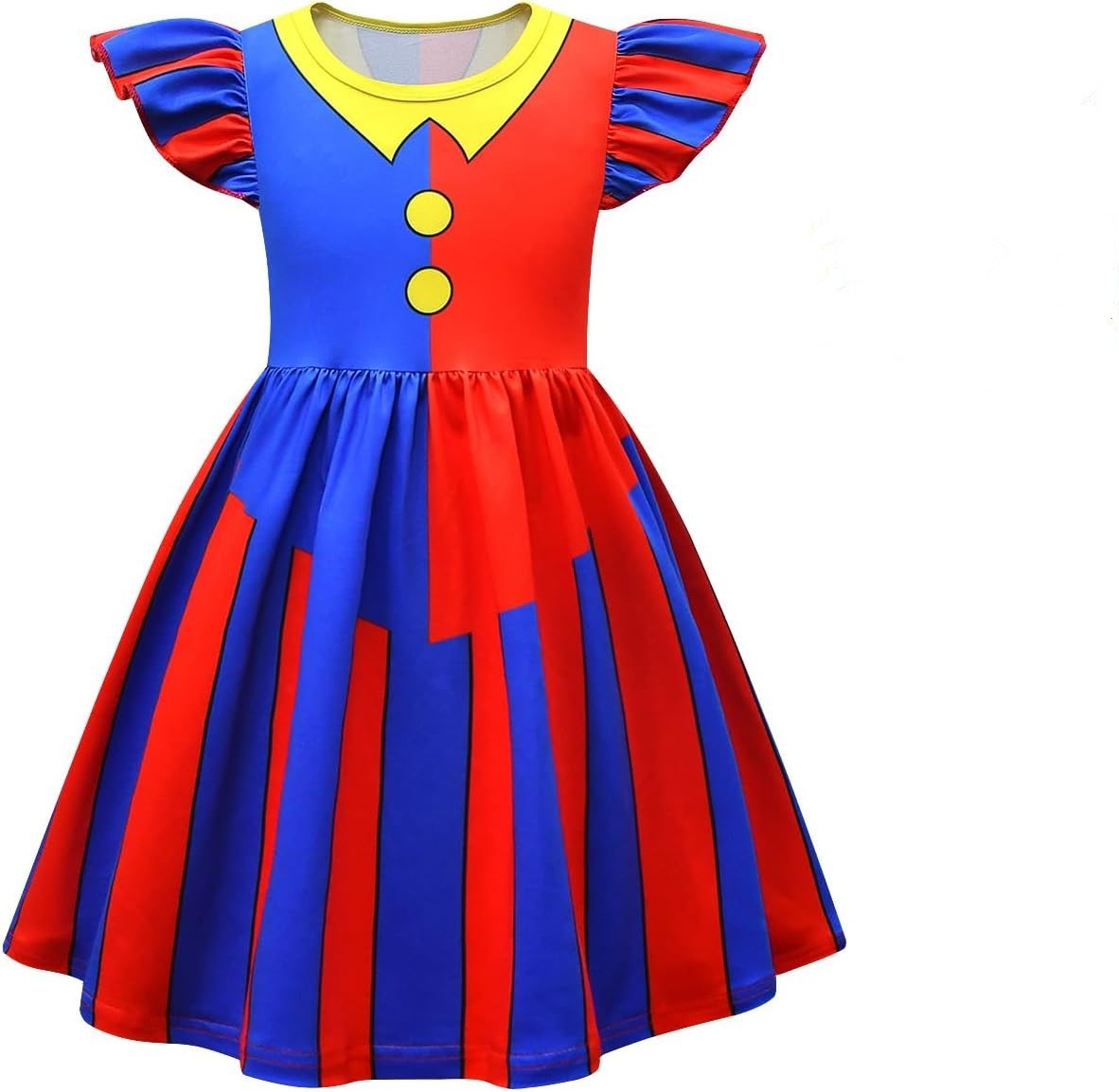 Amazing Digital Children's Circus Clown Cosplay Costume Girls Red Blue  Printing Streak Short Sleeve Dress Magical Parmni| Alibaba.com