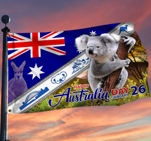 Bendera Poliester Hari Kemerdekaan <span class=keywords><strong>Australia</strong></span> 2026 Grosir dengan Lubang Kancing Kuningan, Dekorasi Teras Halaman, Latar Belakang, Bendera Kustom - Product Image 5