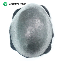 Alwayshair NG-Wholesale Prothèse capillaire en cheveux humains indiens, 6 pouces, peau ultra-fine, micro-nœuds, ondulation naturelle, 30 mm, densité 90%, ligne de cheveux V-Looped