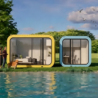 Bâtiment de bureau futuriste de 40 pieds, conteneur carré détachable type capsule spatiale, respirant, mobile, au design moderne, pour parc extérieur