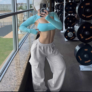 Pantalones Deportivos de Moda <span class=keywords><strong>para</strong></span> <span class=keywords><strong>Mujer</strong></span>, Estilo Gimnasio, con 5 Bolsillos, Tipo <span class=keywords><strong>Cargo</strong></span>, <span class=keywords><strong>Jogger</strong></span> - Product Image 2