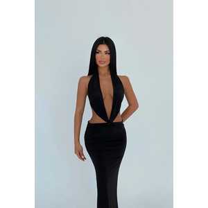 Robe de soirée noire à nouer - Product Image 2