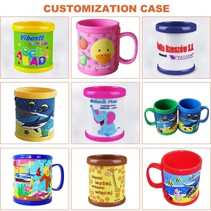 Nhà máy tùy chỉnh cá nhân trẻ em phim hoạt hình nhân vật cốc nhựa khuyến mãi 3D phim hoạt hình cà phê uống nước trái cây mềm PVC cốc cao su - Product Image 3