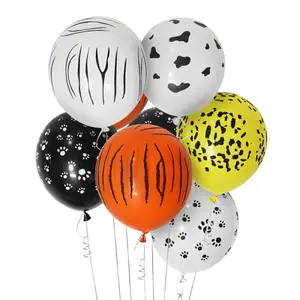 12 Zoll 2,8 g Tierdruck Kuh Hundeschwanz Leopard Latex-Ballons Tiger Zebra für Dschungel Frohe Geburtstagsparty Dekorationen Versorgungsmaterial