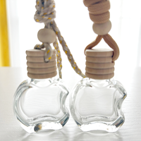 10ml verre transparent en forme de pomme bouteille de parfum de voiture étanche suspendu diffuseur d'huile essentielle Logo personnalisé désodorisant conteneur