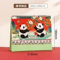 Calendrier de Dessin Animé 2026 - Ensemble de Décoration de Table Créative en Papier pour Enfants avec Horloge - Plan d'Apprentissage - Calendrier du Mois - Mignon
