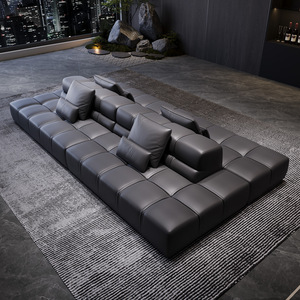 Set di Divani Moderni di Lusso in Pelle a Due Posti Arredamento Contemporaneo per <span class=keywords><strong>Soggiorno</strong></span> - Product Image 3