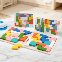 Jeu de société créatif, puzzle en bois, jeu de construction, jeu de bataille, interaction éducative parent-enfant, jouet d'association de formes pour enfants
