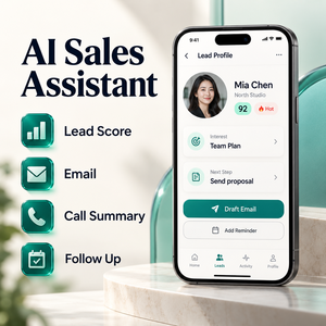 การพัฒนาแอปผู้ช่วยขาย AI ขั้นสูงสำหรับ IOS และ Android พร้อมระบบให้คะแนนลูกค้า สร้างอีเมล สรุปการโทร LionCreate - Product Image 2