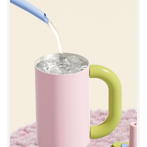 1000ml Ceramic Inner Vacuum Insulated Tumbler <b>Large</b> Capacity Portable Straw Cup Car Ice Tumbler New Car Cup <b>Water</b> <b>Bottle</b> OEM ODM - Product Image 3