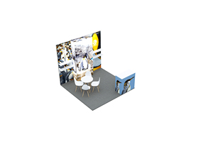 Cabina de exposición de Feria Comercial modular de aluminio reutilizable personalizada que incluye estantes de exhibición, escritorio de recepción con opciones de tamaño personalizado - Product Image 6