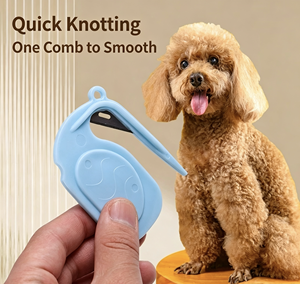 Pettine <span class=keywords><strong>per</strong></span> Toelettatura Animali in Acciaio Inox e Plastica, Rimuovi Nodi <span class=keywords><strong>per</strong></span> Cani e Gatti, Taglia Pelo Intrecciato - Product Image 3