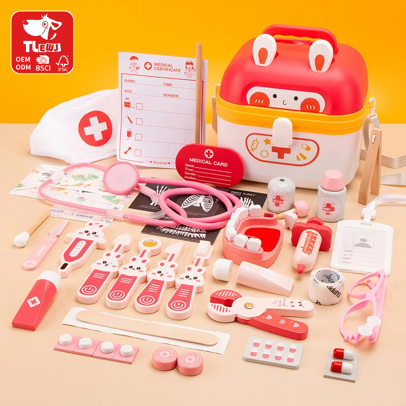 Wooden Rabbit Doctor Play Kit Pretend