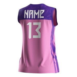 Camiseta de Voleibol sin Mangas con Costuras Reforzadas y Estampado Personalizado, Jersey Rosa para Equipo de Voleibol Femenino - Product Image 6