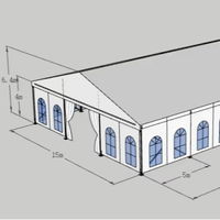 Tente de mariage avec mur en verre, toit transparent, structure en aluminium, chapiteau pour réceptions et événements de luxe