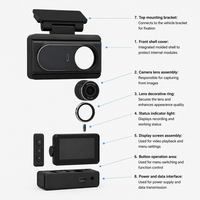 Caméra de tableau de bord double FYDZ X5 4K Plus 2K Ultra HD avant et arrière avec écran IPS 3,0 pouces et enregistrement en boucle pour voiture
