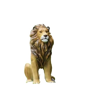 Escultura de León Grande de 1.2M, de Resina, Resistente, para Decoración de Jardín, Parque Temático, Adorno de Selva, Color Personalizado, Hecho a Mano - Product Image 1