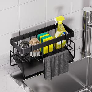 Égouttoir à torchons de cuisine, <span class=keywords><strong>support</strong></span> de rangement multifonctionnel pour éponges, pour évier, comptoir, extérieur, hôtel, restaurant, salon - Product Image 2