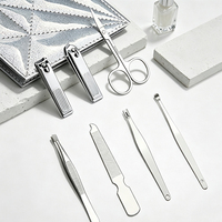 Coupe-ongles professionnels en acier inoxydable en forme de diamant, ensemble de 7 pièces, étui en cuir, coupe-ongles pour usage domestique, ensemble de manucure