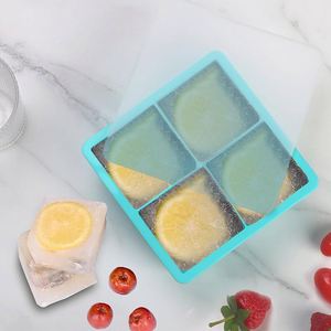 Bac à glaçons en silicone de qualité alimentaire avec couvercle, anti-déversement, résistant aux odeurs, moule à glace à congélation rapide, boîte à glaçons pour boissons estivales - Product Image 2