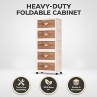Location d'armoire roulante en plastique avec roues Portable sans assemblage empilable porte transparente organisateur de déménagement du locataire anti-poussière