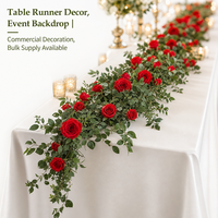 Guirlande florale artificielle en roses et lierre pour décoration murale de mariage, fenêtre, porte, arche, fond de fête