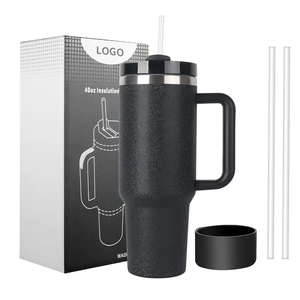 Vaso Térmico Portátil de Acero Inoxidable de 40 oz con Asa, Tapa Deslizante y Pajita, Nuevo para Viajes - Product Image 1