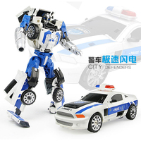 Mainan Robot Mobil Polisi yang Dapat Berubah Bentuk 20cm 5 in 1 Seri Kombinasi Figur Aksi Dari Set City Defenders SINCO
