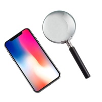 Low Vision Aid Handheld Magnifier Diameter 50mm Magnifying Glass with Metal Frame