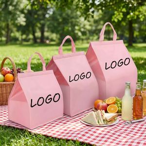 Portable <b>Foldable</b> Nonwoven Lunch Bag Custom Logo Waterproof Insulated Thermal Takeaway Food Bag Eco Friendly Reusable Handbag - Product Image 1