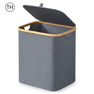 60L Home Collapsible Waterproof Clothes Dirty Laundry Basket with Handle Storage Baskets Foldable Cloth Bag Baby Laundry Basket
