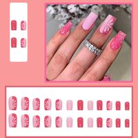 Vente en gros de 24 pièces/boîte de faux ongles à presser avec colle, ongles pointus, faux ongles artificiels, personnalisés