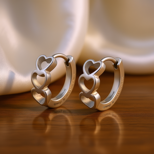 Pendientes de aro con forma de corazón de plata 925 Luvaj para mujer, joyería romántica para uso diario, acabado en oro blanco - Product Image 2