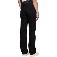 Jean Slim noir pour homme, pantalon en Denim à fermeture éclair et à cinq poches